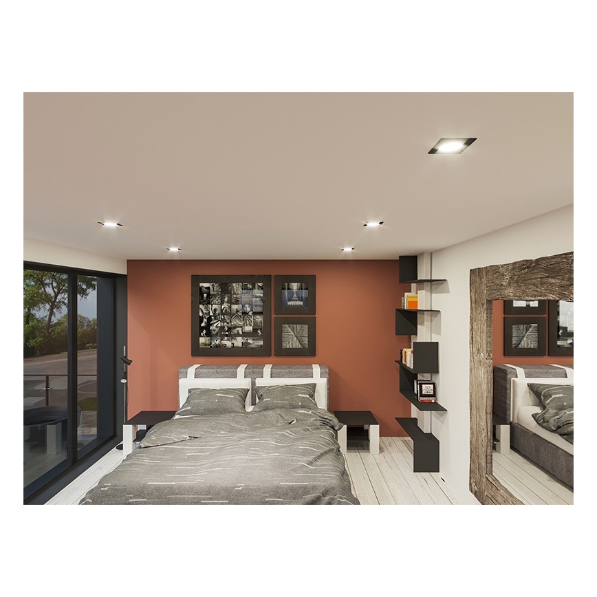 LED Süvistatav valgusti LED/18W/230V 4000K 11,5x11,5 cm must