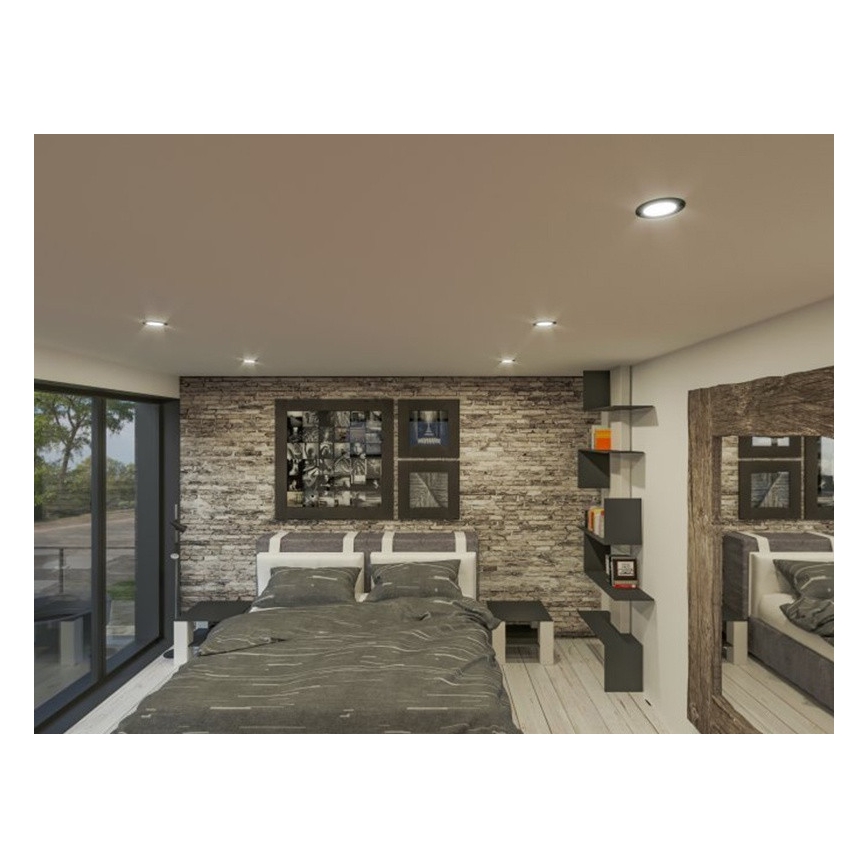 LED Süvistatav valgusti LED/18W/230V 4000K d. 11,5 cm must