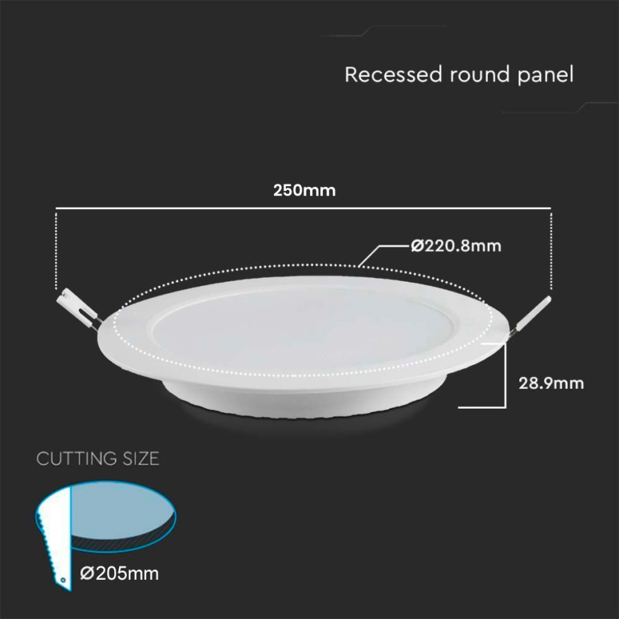 LED Süvistatav valgusti LED/18W/230V d. 22 cm 4000K valge