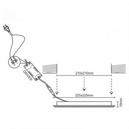 LED Süvistatav valgusti LED/18W/230V