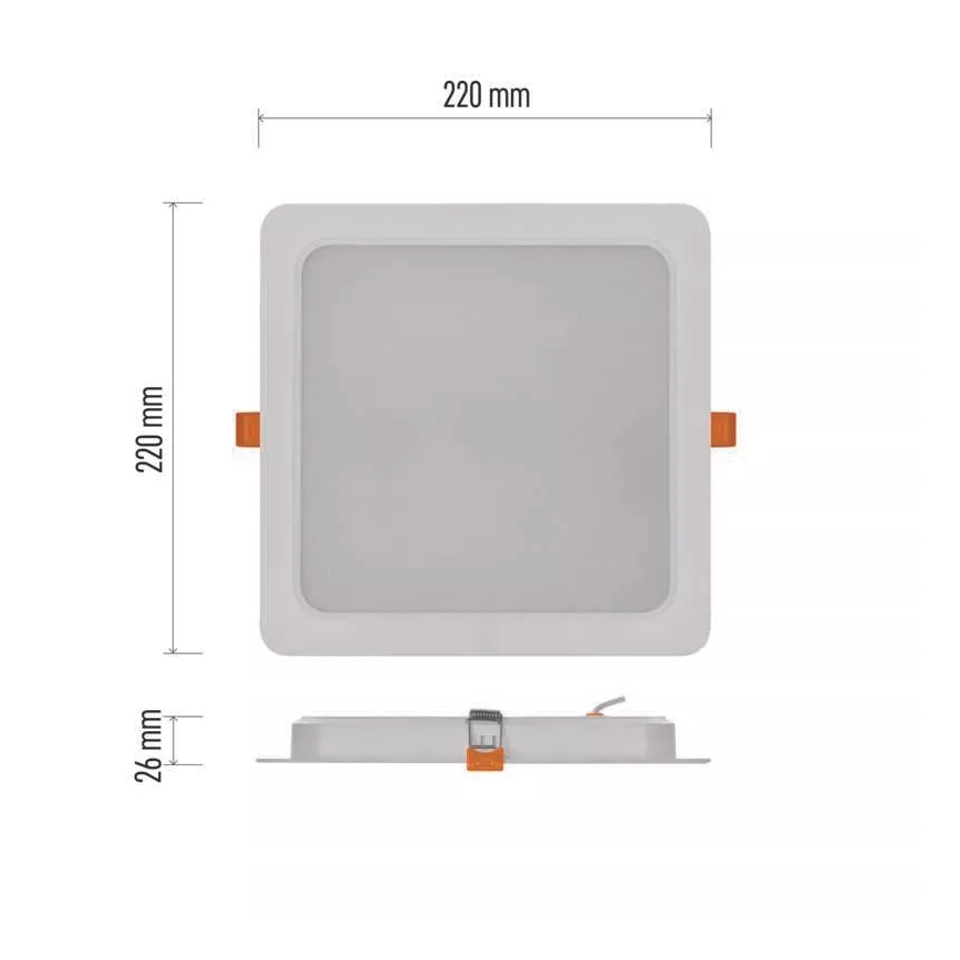 LED Süvistatav valgusti LED/24W/230V 22x22 cm valge
