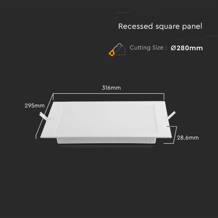 LED Süvistatav valgusti LED/24W/230V 29,5x29,5 cm 3000K valge