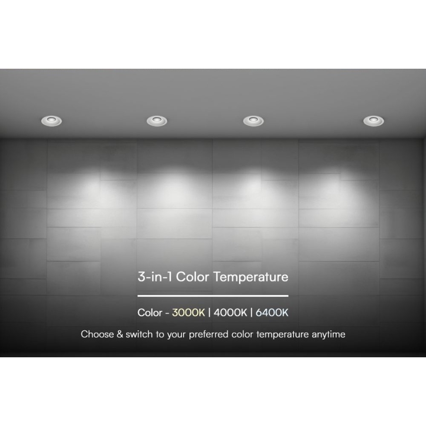 LED Süvistatav valgusti LED/24W/230V 3000/4000/6400K ø 13,5 cm valge