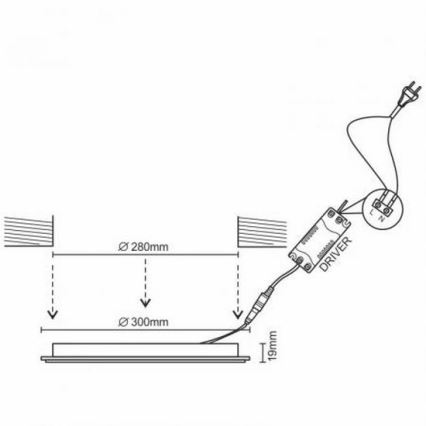 LED Süvistatav valgusti LED/24W/230V