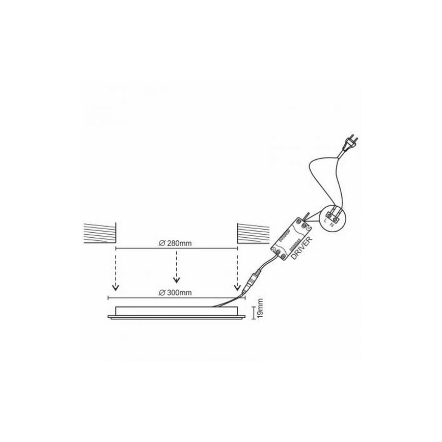 LED Süvistatav valgusti LED/24W/230V