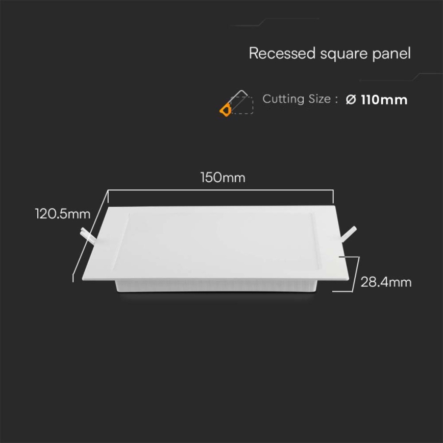 LED Süvistatav valgusti LED/6W/230V 12x12 cm 4000K valge