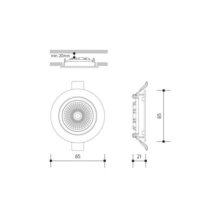LED Süvistatav valgusti LED/6W/230V 4000K d. 8,5 cm must