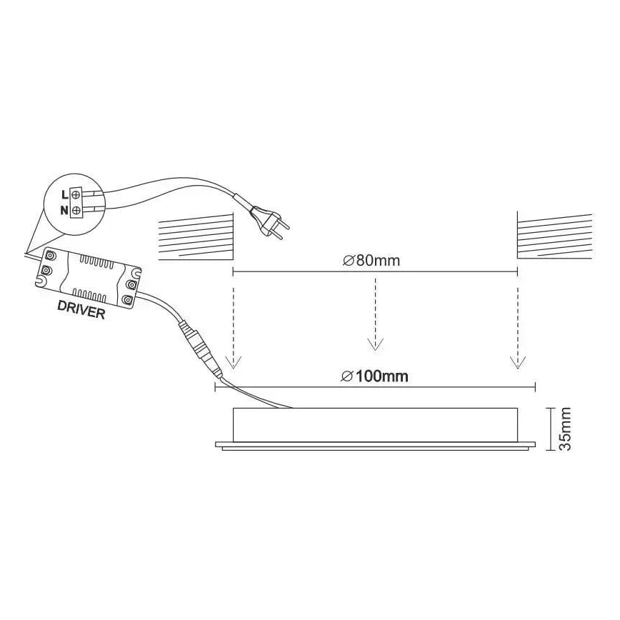 LED Süvistatav valgusti LED/7,5W/230V 4000K valge/hõbedane