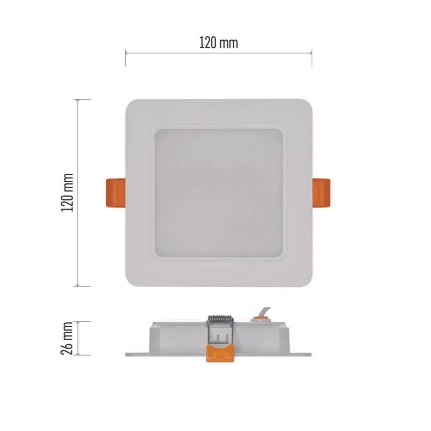 LED Süvistatav valgusti LED/9W/230V 12x12 cm valge