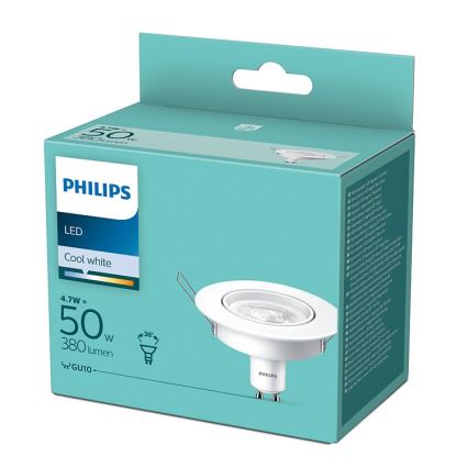 LED Süvistatav valgusti Philips 1xGU10/4,7W/230V 4000K