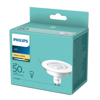 LED Süvistatav valgusti Philips GU10/4,7W/230V 2700K