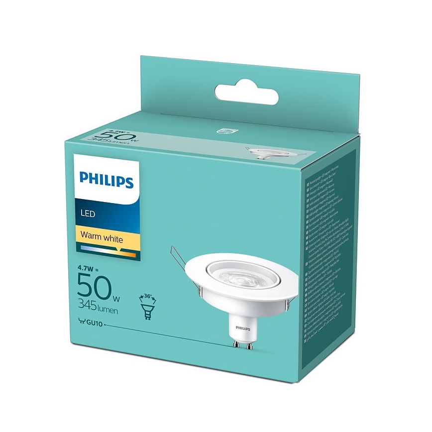LED Süvistatav valgusti Philips GU10/4,7W/230V 2700K