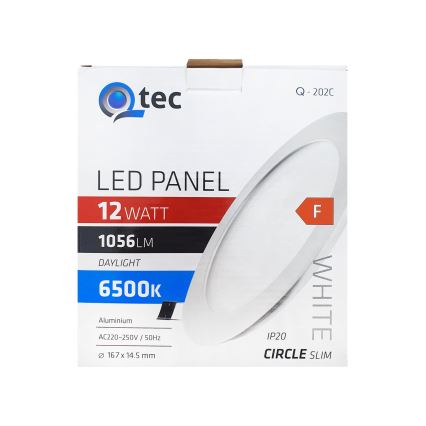 LED Süvistatav valgusti QTEC LED/12W/230V 6500K d. 16,7 cm