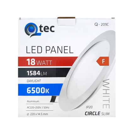 LED Süvistatav valgusti QTEC LED/18W/230V 6500K d. 22 cm