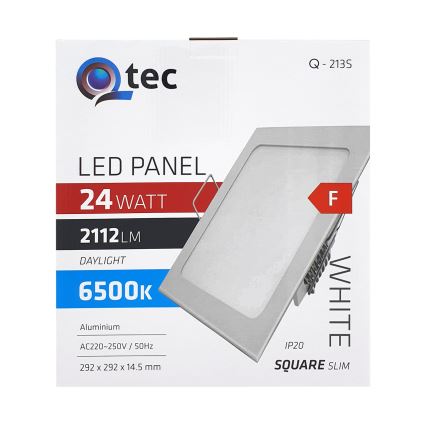 LED Süvistatav valgusti QTEC LED/24W/230V 6500K 29,2x29,2 cm