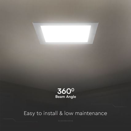 LED Süvistatav valgusti SAMSUNG CHIP LED/18W/230V 3000K 22x22 cm valge