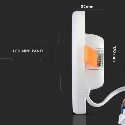 LED Süvistatav valgusti SAMSUNG CHIP LED/18W/230V 3000K