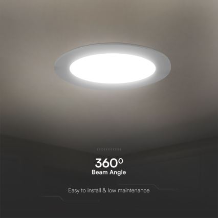 LED Süvistatav valgusti SAMSUNG CHIP LED/18W/230V 4000K d. 22 cm valge
