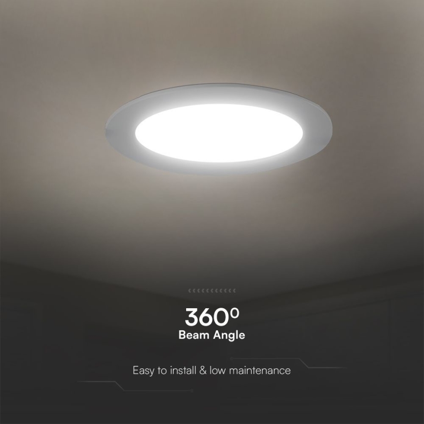 LED Süvistatav valgusti SAMSUNG CHIP LED/18W/230V 4000K d. 22 cm valge