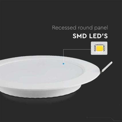 LED Süvistatav valgusti SAMSUNG CHIP LED/18W/230V 4000K d. 22 cm valge