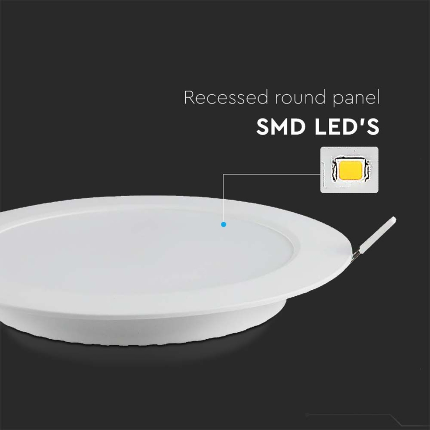 LED Süvistatav valgusti SAMSUNG CHIP LED/18W/230V 4000K d. 22 cm valge