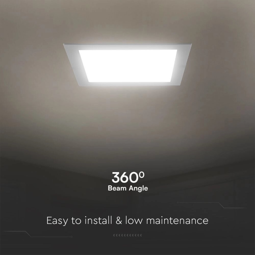 LED Süvistatav valgusti SAMSUNG CHIP LED/18W/230V 6500K 22x22 cm valge