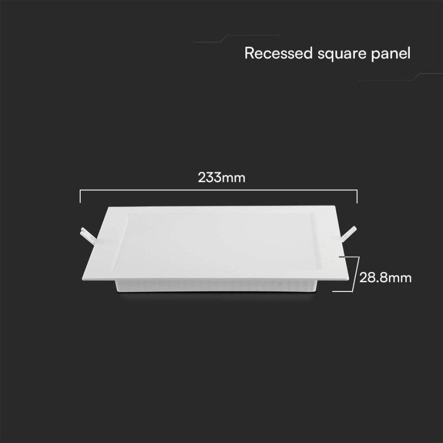 LED Süvistatav valgusti SAMSUNG CHIP LED/18W/230V 6500K 22x22 cm valge