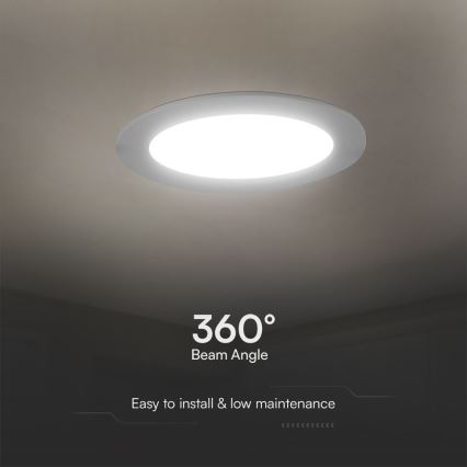 LED Süvistatav valgusti SAMSUNG CHIP LED/18W/230V 6500K d. 22 cm valge