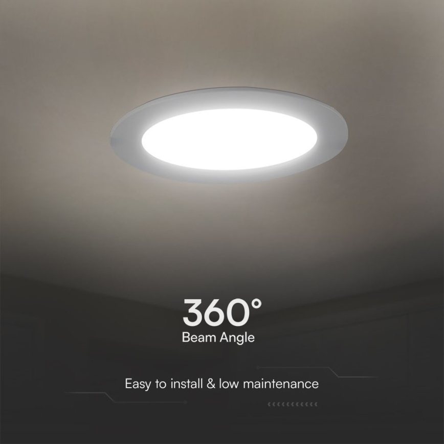 LED Süvistatav valgusti SAMSUNG CHIP LED/18W/230V 6500K d. 22 cm valge