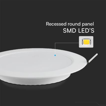 LED Süvistatav valgusti SAMSUNG CHIP LED/18W/230V 6500K d. 22 cm valge