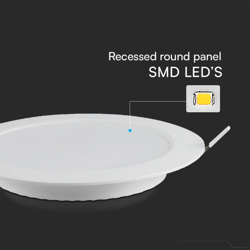 LED Süvistatav valgusti SAMSUNG CHIP LED/18W/230V 6500K d. 22 cm valge