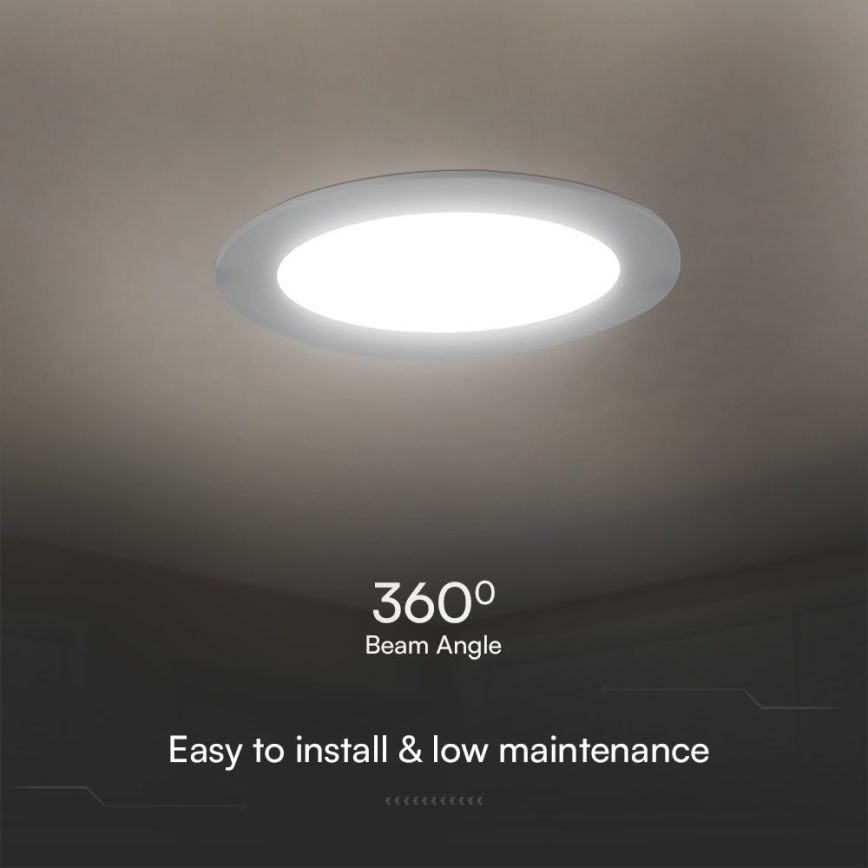LED Süvistatav valgusti SAMSUNG CHIP LED/24W/230V 3000K d. 29,4 cm valge