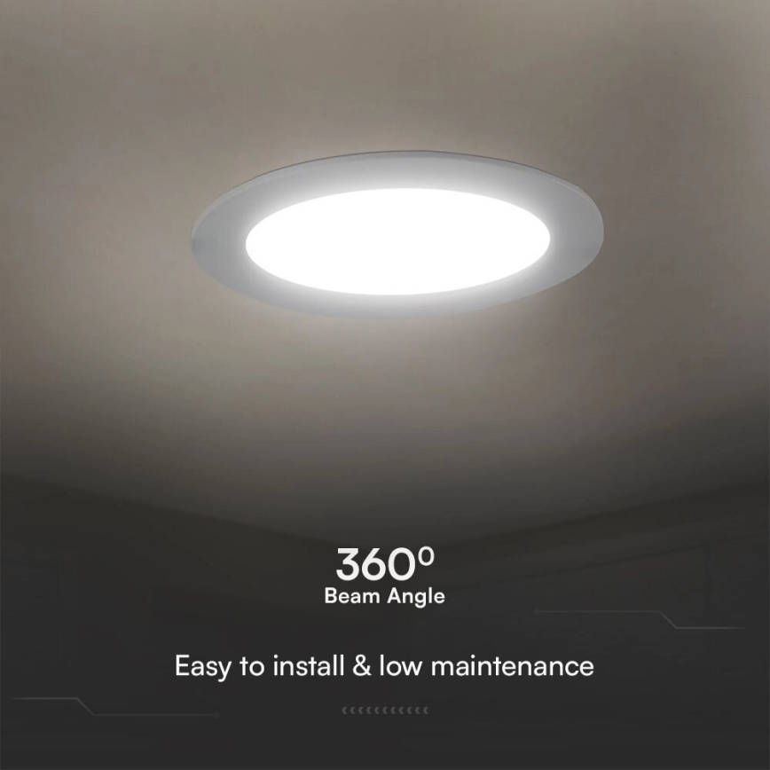 LED Süvistatav valgusti SAMSUNG CHIP LED/24W/230V 4000K d. 29,4 cm valge