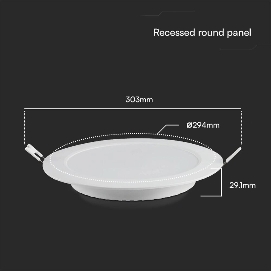 LED Süvistatav valgusti SAMSUNG CHIP LED/24W/230V 4000K d. 29,4 cm valge