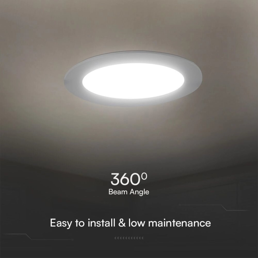 LED Süvistatav valgusti SAMSUNG CHIP LED/24W/230V 6500K d. 29,4 cm valge