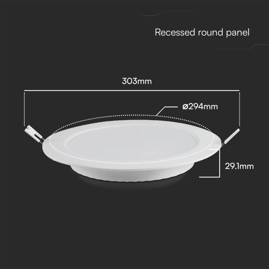 LED Süvistatav valgusti SAMSUNG CHIP LED/24W/230V 6500K d. 29,4 cm valge