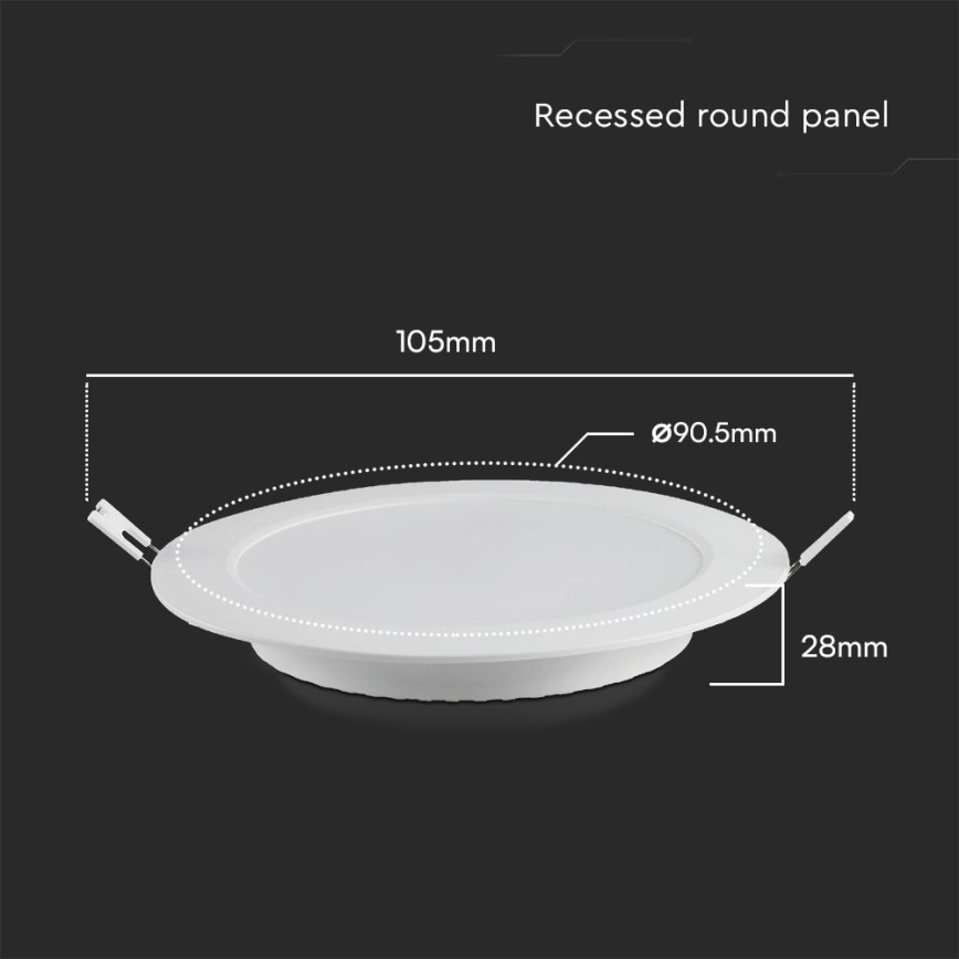 LED Süvistatav valgusti SAMSUNG CHIP LED/3W/230V 4000K d. 9,5 cm valge