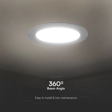 LED Süvistatav valgusti SAMSUNG CHIP LED/3W/230V 6500K d. 9,5 cm valge