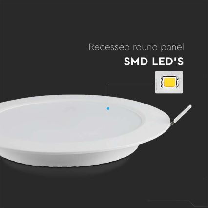 LED Süvistatav valgusti SAMSUNG CHIP LED/3W/230V 6500K d. 9,5 cm valge