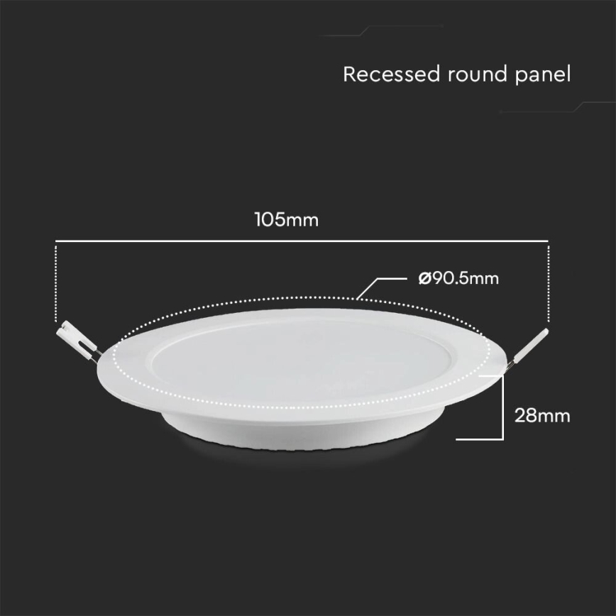 LED Süvistatav valgusti SAMSUNG CHIP LED/3W/230V 6500K d. 9,5 cm valge