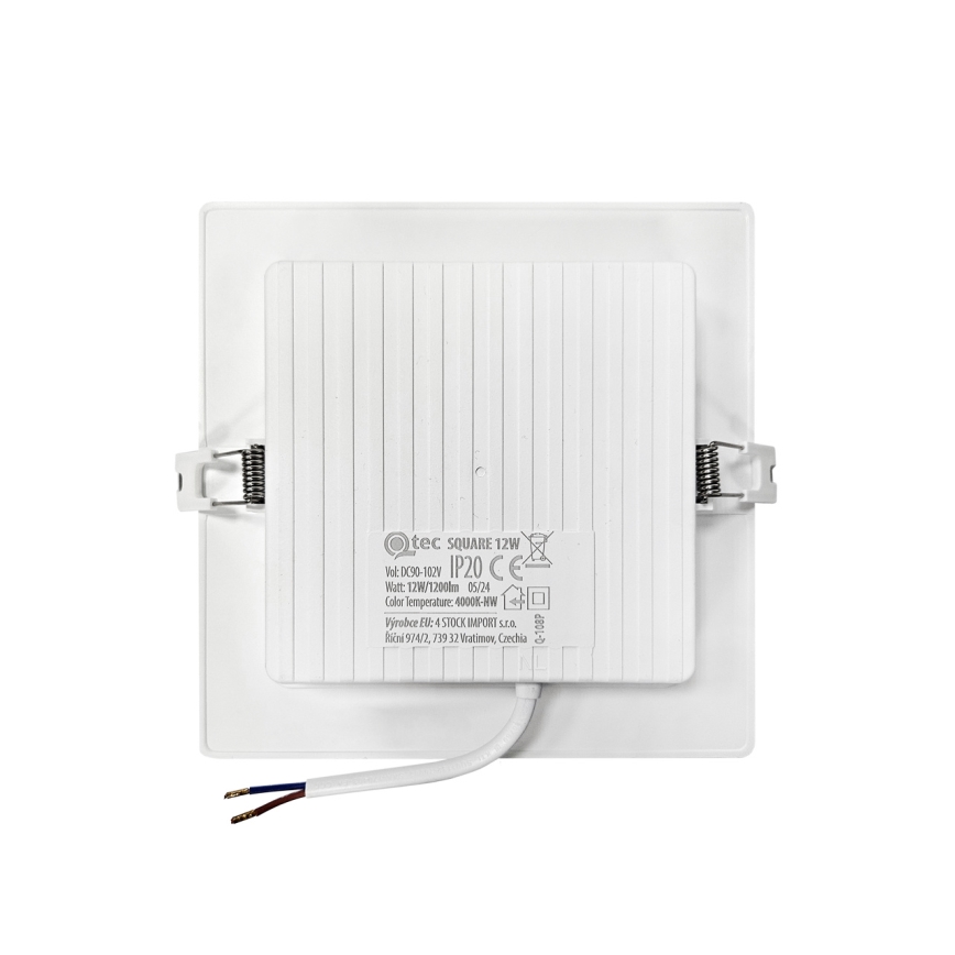 LED Süvistatav valgusti SQUARE LED/12W/230V 4000K 17x17 cm valge