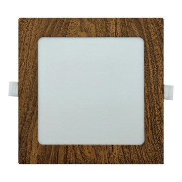 LED Süvistatav valgusti SQUARE LED/12W/230V 4200K 16,8x16,8 cm pruun
