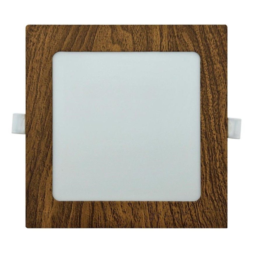 LED Süvistatav valgusti SQUARE LED/12W/230V 4200K 16,8x16,8 cm pruun