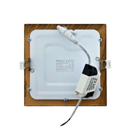 LED Süvistatav valgusti SQUARE LED/12W/230V 4200K 16,8x16,8 cm pruun