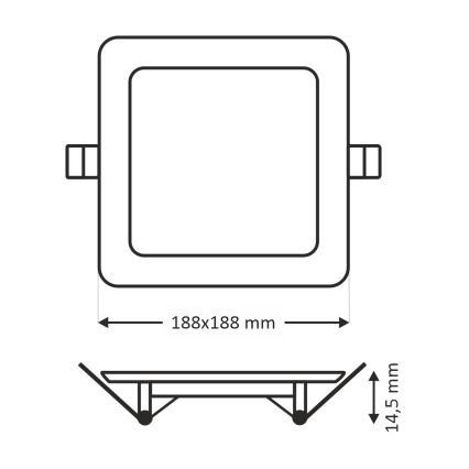 LED Süvistatav valgusti SQUARE LED/15W/230V 4200K 18,8x18,8 cm valge