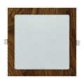 LED Süvistatav valgusti SQUARE LED/18W/230V 4200K 22x22 cm pruun