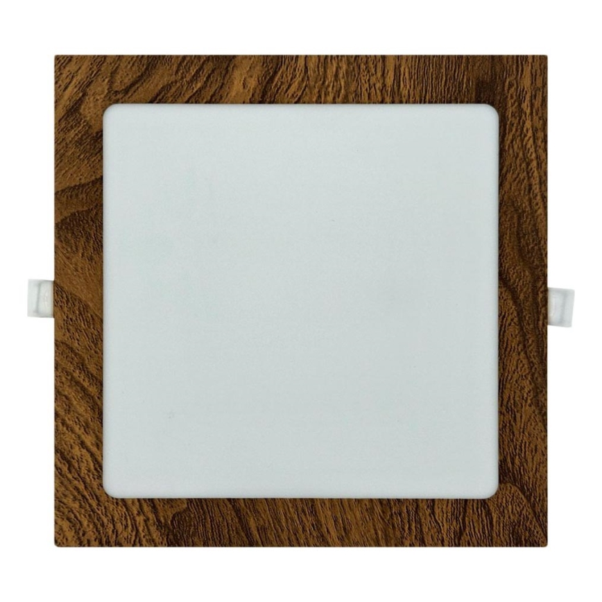 LED Süvistatav valgusti SQUARE LED/18W/230V 4200K 22x22 cm pruun