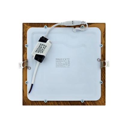 LED Süvistatav valgusti SQUARE LED/18W/230V 4200K 22x22 cm pruun