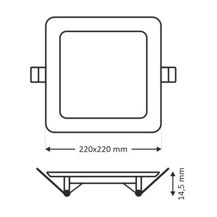 LED Süvistatav valgusti SQUARE LED/18W/230V 4200K 22x22 cm pruun