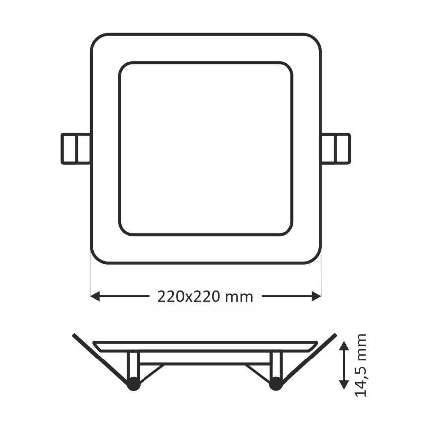 LED Süvistatav valgusti SQUARE LED/18W/230V 4200K 22x22 cm valge
